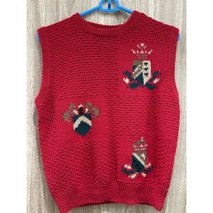 Nova Dame Women’s Medium Coat of Arms Emblem Sweater Vest Vintage